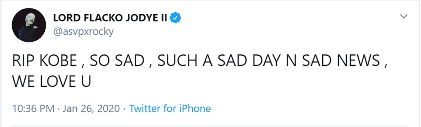 Дрейк, Тейлор Свифт, Канье Уэст, Feduk, Леван Горозия и другие звёзды попрощались с Коби Брайантом