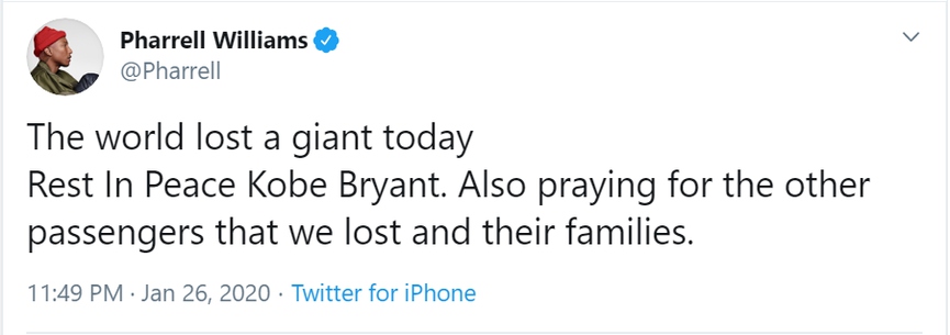 Дрейк, Тейлор Свифт, Канье Уэст, Feduk, Леван Горозия и другие звёзды попрощались с Коби Брайантом