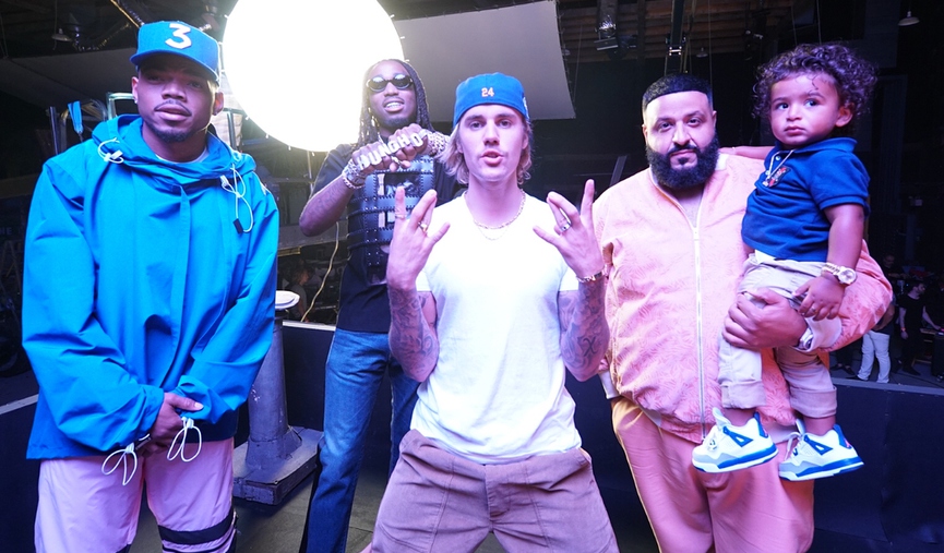 Chance The Rapper, Quavo, Джастин Бибер и DJ Khaled с сыном АсадомФото: Instagram