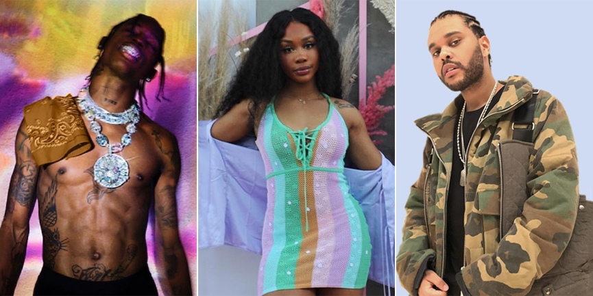 Трэвис Скотт, SZA, The Weeknd​Фото: Instagram / Яндекс.Музыка