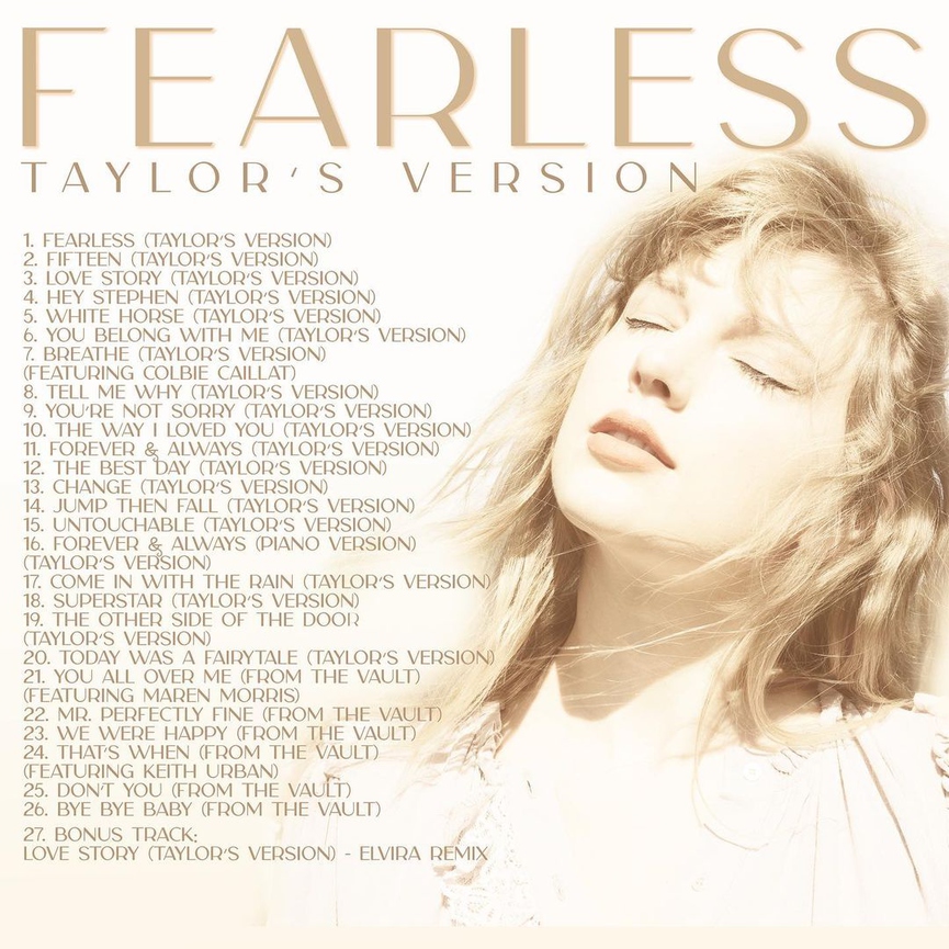 Треклист «Fearless (Taylor's Version)»