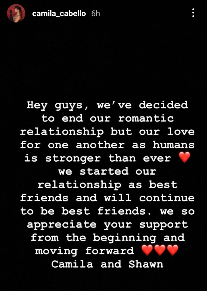 Скрин: Instagram / @camila_cabello